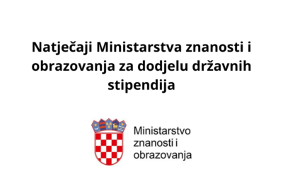 Objavljeni natječaji Ministarstva znanosti i obrazovanja za dodjelu državnih stipendija