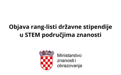 Objava rang-listi državne stipendije u STEM područjima znanosti