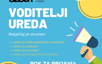 Raspisan Natječaj za izbor voditelja ureda pri Studentskom zboru Sveučilišta u Rijeci