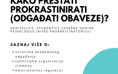Poziv na radionicu Kako prestati prokrastinirati?