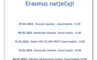 Erasmus info dani na sastavnicama u ožujku 2023