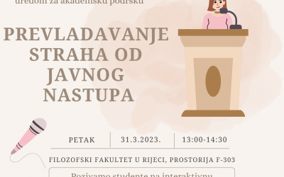 Poziv na radionicu – Prevladavanje straha od javnog nastupa
